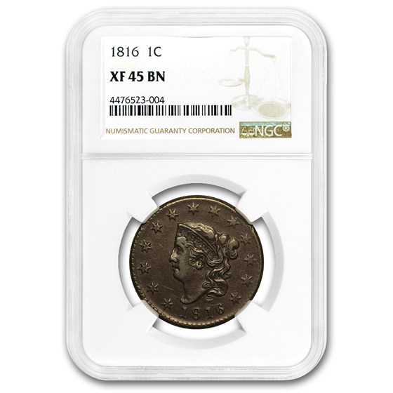 1816 Large Cent XF-45 NGC (Brown) 1816 Large Cent XF-45 NGC (Brown)
